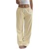 image:imageWomens Number Embroidery Sweatpants Wide Leg Pants Athletic Pants Casual Sports TrousersApricot