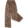 image:imageWomens Y2K Cheetah Wide Leg Pants Elastic Waist Long Corduroy Trousers with PocketsKhaki