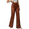 image:imageWomens Y2K Floral Lace See Through Pants Sheer Straight Leg Long Pants Club WearCoffee Brown