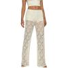 image:imageWomens Y2K Floral Lace See Through Pants Sheer Straight Leg Long Pants Club WearWhite