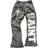 image:imageWomens Y2K Retro Letter Graphic Sweatpants Elastic Waist Wide Leg Drippy Pants Trousers StreetwearMedium Grey