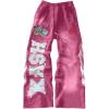 image:imageWomens Y2K Retro Letter Graphic Sweatpants Elastic Waist Wide Leg Drippy Pants Trousers StreetwearPink Letter