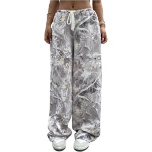 image:imageWomens Drawstring Waist Straight Streetwear Long Wide Leg Pants Casual Loose Baggy Workout Long Fall SweatpantsMulticolor