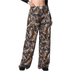 image:imageWomens Leopard Print Wide Leg Pants Patched Elastic Waist Casual Loose TrousersMulticolor