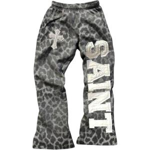image:imageWomens Y2K Retro Letter Graphic Sweatpants Elastic Waist Wide Leg Drippy Pants Trousers StreetwearMedium Grey