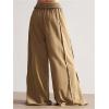 image:imageWomens Baggy Sweatpants Color Block Patchwork Wide Leg Sweat Pants Palazzo Flowy Pants JoggersBrown
