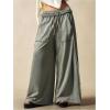 image:imageWomens Baggy Sweatpants Color Block Patchwork Wide Leg Sweat Pants Palazzo Flowy Pants JoggersDeep Green