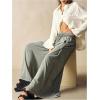 image:imageWomens Baggy Sweatpants Color Block Patchwork Wide Leg Sweat Pants Palazzo Flowy Pants JoggersDeep Green
