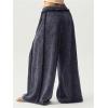 image:imageWomens Baggy Sweatpants Color Block Patchwork Wide Leg Sweat Pants Palazzo Flowy Pants JoggersGrey