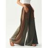 image:imageWomens Baggy Sweatpants Color Block Patchwork Wide Leg Sweat Pants Palazzo Flowy Pants JoggersMulticolor Print