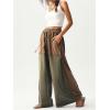 image:imageWomens Baggy Sweatpants Color Block Patchwork Wide Leg Sweat Pants Palazzo Flowy Pants JoggersMulticolor Print