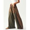 image:imageWomens Baggy Sweatpants Color Block Patchwork Wide Leg Sweat Pants Palazzo Flowy Pants JoggersMulticolor Print