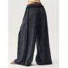 image:imageWomens Baggy Sweatpants Color Block Patchwork Wide Leg Sweat Pants Palazzo Flowy Pants JoggersSolid Black