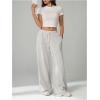 image:imageWomens Baggy Sweatpants Drawstring Wide Leg Sweatpants Sports Track Sweat Pants Trousers JoggersGrey