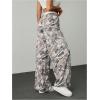 image:imageWomens Camo Pants Wide Leg Baggy Sweatpants Drawstring Waist Y2k Stweat Pants Joggers StreetwearGrey