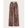 image:imageWomens Cheetah Leopard Pants Patched Elastic Waist Wide Leg Baggy Sweatpants Y2k Pants 2 PackBlack Leoaprd