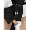 image:imageWomens Drawstring Elastic Waist Sweatpants Wide Leg Athletic PantsBlack