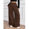image:imageWomens Drawstring Elastic Waist Sweatpants Wide Leg Athletic PantsBrown