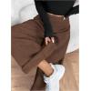 image:imageWomens Drawstring Elastic Waist Sweatpants Wide Leg Athletic PantsCoffee Brown