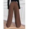 image:imageWomens Drawstring Elastic Waist Sweatpants Wide Leg Athletic PantsCoffee Brown