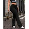 image:imageWomens High Waisted Flare Leggings Sports Yoga Flared Pants Bell Bottom TrousersBlack