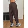 image:imageWomens Hippie Baggy Harem Pants Drawstring Waist Drop Crotch Trousers Asymmetrical Wrap StreetwearBrown