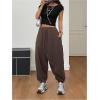 image:imageWomens Hippie Baggy Harem Pants Drawstring Waist Drop Crotch Trousers Asymmetrical Wrap StreetwearBrown