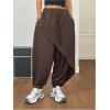 image:imageWomens Hippie Baggy Harem Pants Drawstring Waist Drop Crotch Trousers Asymmetrical Wrap StreetwearBrown