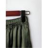 image:imageWomens Satin Silk Wide Leg Pants High Waisted Casual Baggy Pants Comfy Lounge BottomsArmy Green