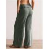 image:imageWomens Washed Baggy Pants Wide Leg Trousers High Waisted Loose Pants Casual OutfitsArmy Green