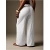 image:imageWomens Wide Leg Casual Pants Drawstring Waist Low Rise Boho Trousers Beach Resort Outfit with PocketsWhite