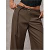 image:imageWomens Wide Leg Dress Pants Drawstring Eyelet Baggy Business Work Long Pants TrousersCoffee Brown