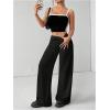 image:imageWomens Wide Leg Sweatpants Drawstring Elastic Workout Athletic Running Sweat Track Pants JoggersBlack