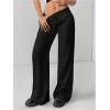 image:imageWomens Wide Leg Sweatpants Drawstring Elastic Workout Athletic Running Sweat Track Pants JoggersBlack