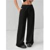 image:imageWomens Wide Leg Sweatpants Drawstring Elastic Workout Athletic Running Sweat Track Pants JoggersBlack