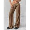 image:imageWomens Wide Leg Sweatpants Drawstring Elastic Workout Athletic Running Sweat Track Pants JoggersDeep Khaki