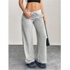 image:imageWomens Wide Leg Sweatpants Drawstring Elastic Workout Athletic Running Sweat Track Pants JoggersGrey