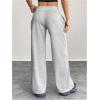 image:imageWomens Wide Leg Sweatpants Drawstring Elastic Workout Athletic Running Sweat Track Pants JoggersGrey