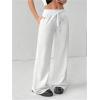 image:imageWomens Wide Leg Sweatpants Drawstring Elastic Workout Athletic Running Sweat Track Pants JoggersWhite