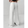 image:imageWomens Wide Leg Sweatpants Drawstring Elastic Workout Athletic Running Sweat Track Pants JoggersWhite
