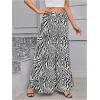 image:imageWomens Wide Leg Sweatpants High Elastic Waist Flowy Palazzo Pants Loose Baggy Pants BottomsBlack and White