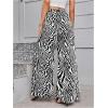 image:imageWomens Wide Leg Sweatpants High Elastic Waist Flowy Palazzo Pants Loose Baggy Pants BottomsBlack and White