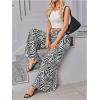 image:imageWomens Wide Leg Sweatpants High Elastic Waist Flowy Palazzo Pants Loose Baggy Pants BottomsBlack and White