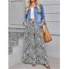 image:imageWomens Wide Leg Sweatpants High Elastic Waist Flowy Palazzo Pants Loose Baggy Pants BottomsBlack and White