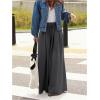 image:imageWomens Wide Leg Sweatpants High Elastic Waist Flowy Palazzo Pants Loose Baggy Pants BottomsDark Grey