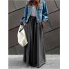 image:imageWomens Wide Leg Sweatpants High Elastic Waist Flowy Palazzo Pants Loose Baggy Pants BottomsDark Grey