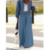 image:imageWomens Wide Leg Sweatpants High Elastic Waist Flowy Palazzo Pants Loose Baggy Pants BottomsDeep Blue