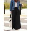 image:imageWomens Wide Leg Sweatpants High Elastic Waist Flowy Palazzo Pants Loose Baggy Pants BottomsPure Black