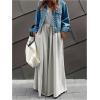 image:imageWomens Wide Leg Sweatpants High Elastic Waist Flowy Palazzo Pants Loose Baggy Pants BottomsPure Grey