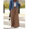 image:imageWomens Wide Leg Sweatpants High Elastic Waist Flowy Palazzo Pants Loose Baggy Pants BottomsSolid Brown